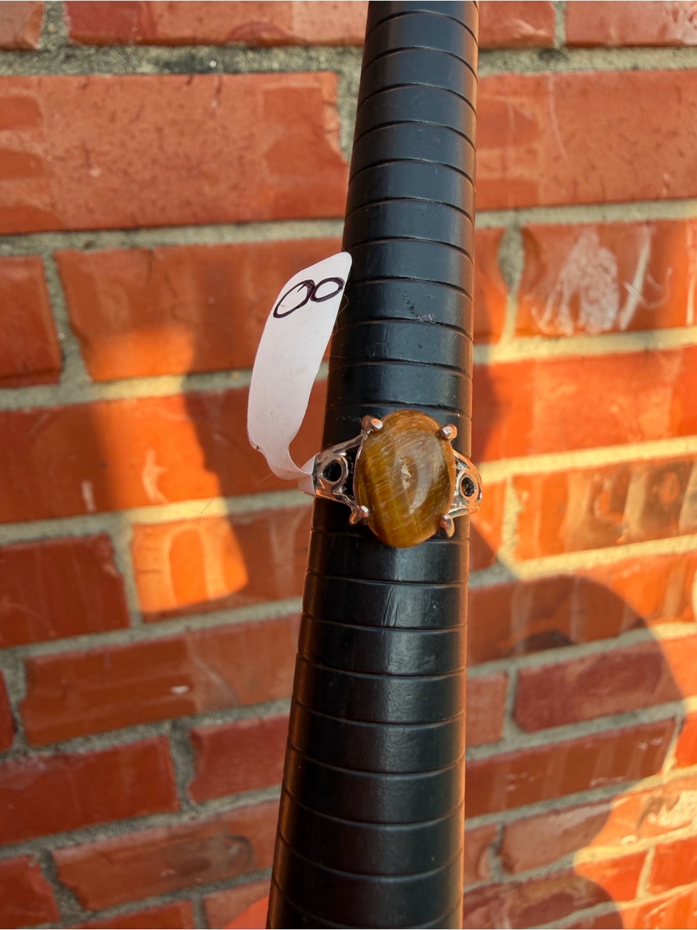 Gold-Tone Tiger's Eye Oval Statement Ring - Brown B